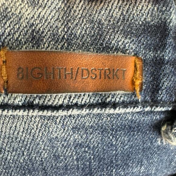8IGTH/DSTRKT Medium Wash Distressed Embroidered Skinny Denim Jeans Size 15-16 - Picture 8 of 12